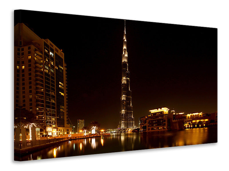 Leinwandbild Nachts in Dubai