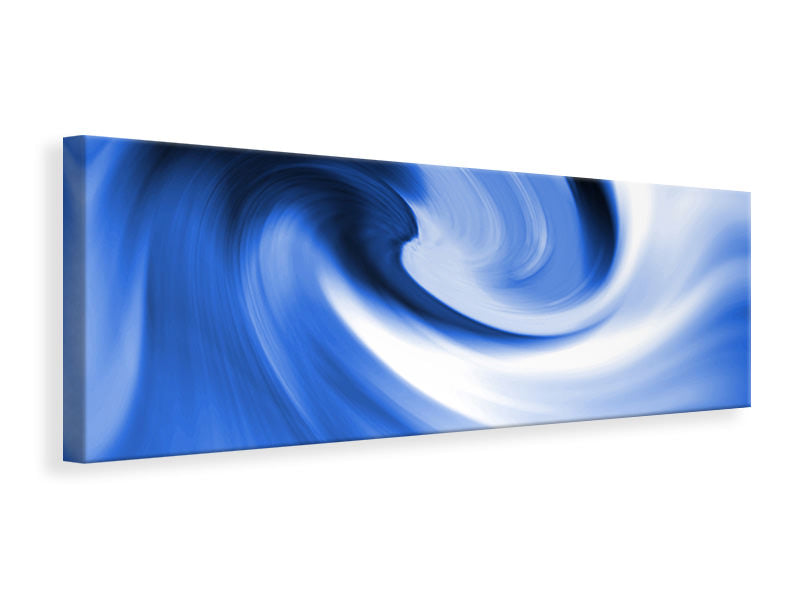 Leinwandbild Panorama Abstrakte blaue Welle