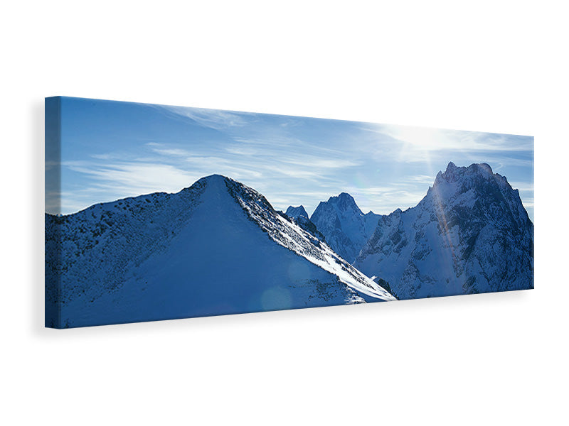 Leinwandbild Panorama Der Berg im Schnee