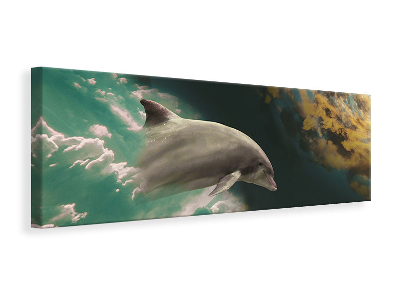 Leinwandbild Panorama Faszination Delfin