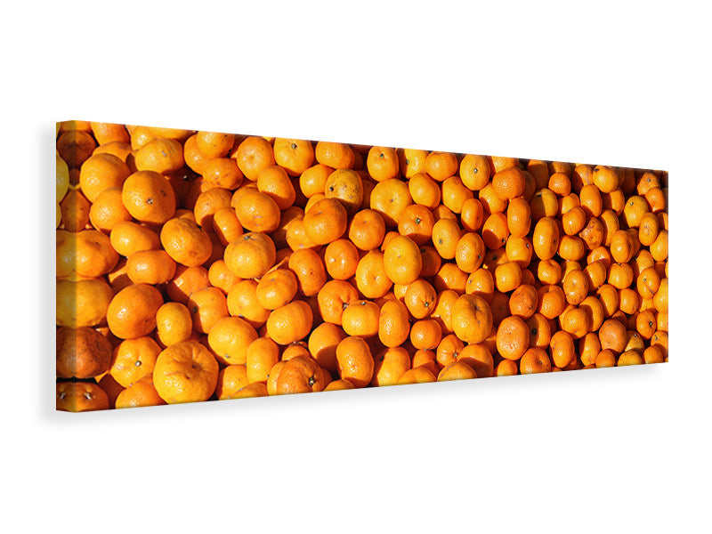 Leinwandbild Panorama Frische Mandarinen