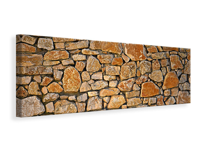 Leinwandbild Panorama Natur Steinmauer