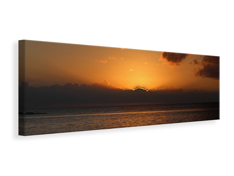 Leinwandbild Panorama Schöner Sonnenaufgang am Strand