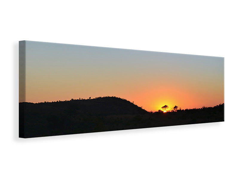 Leinwandbild Panorama Sonnenuntergang in Afrika