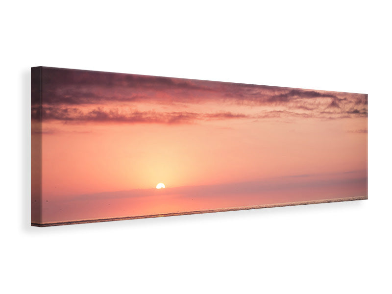 Leinwandbild Panorama Wundervoller Sonnenuntergang am Horizont