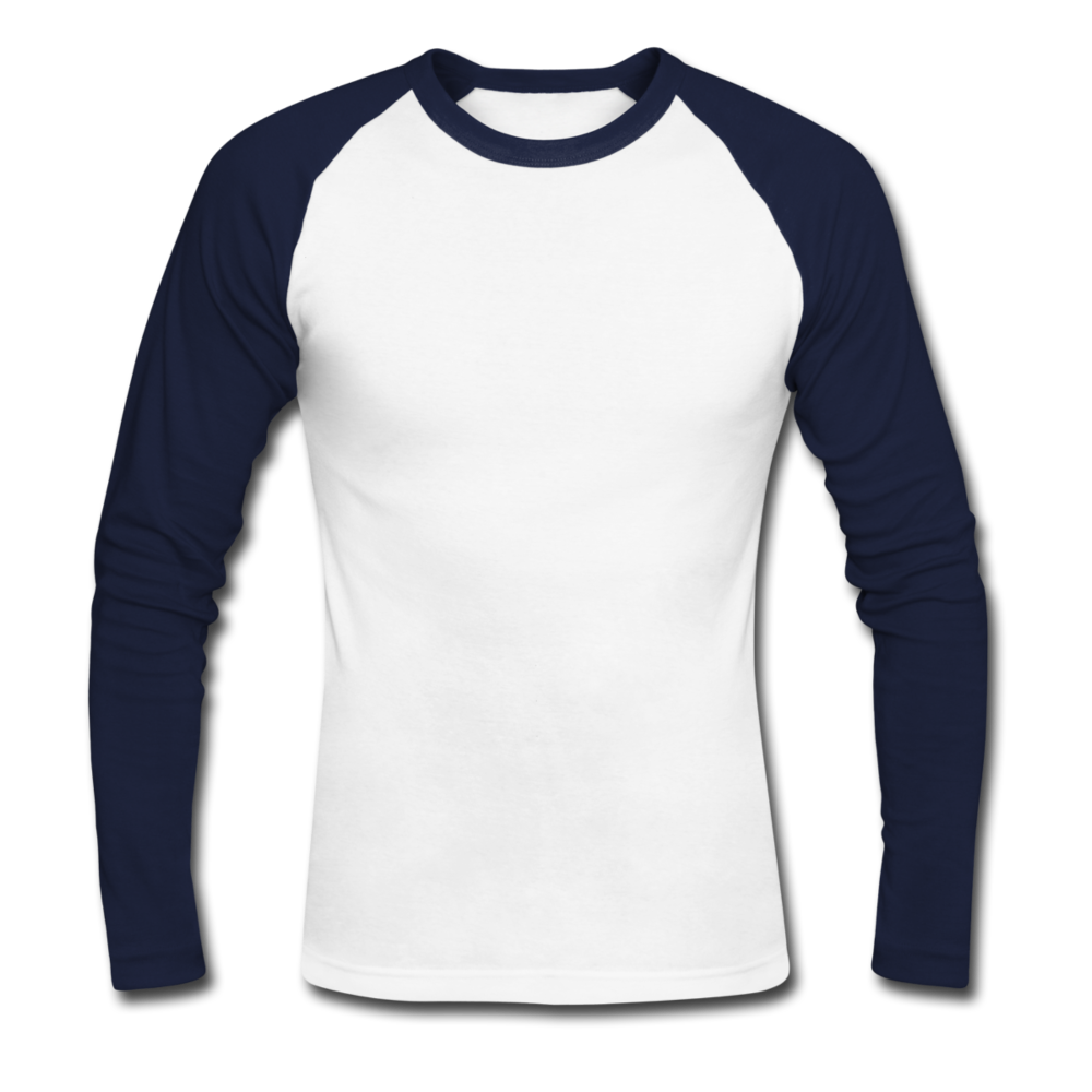 Men’s Long Sleeve Baseball T-Shirt - white/navy