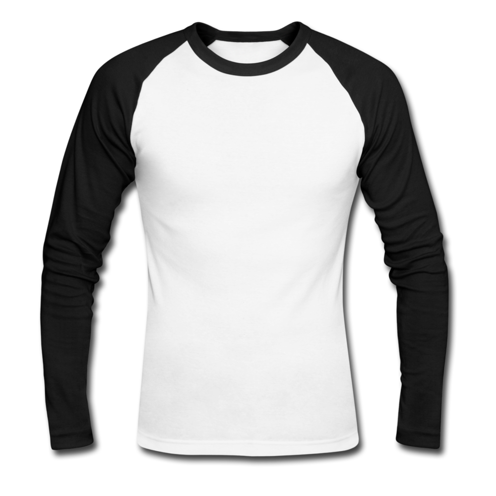 Men’s Long Sleeve Baseball T-Shirt - white/black