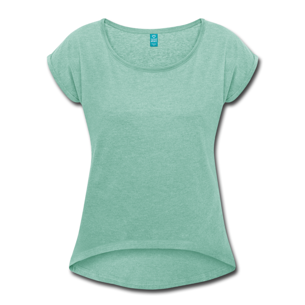 Women’s T-Shirt with rolled up sleeves - heather mint