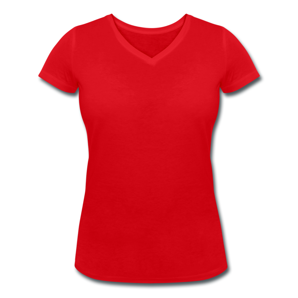 Women's Organic V-Neck T-Shirt by Stanley & Stella - red