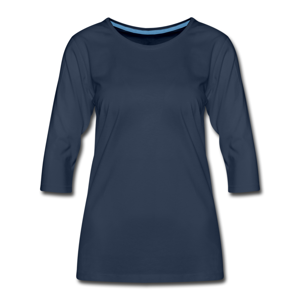 Women's Premium 3/4-Sleeve T-Shirt - navy