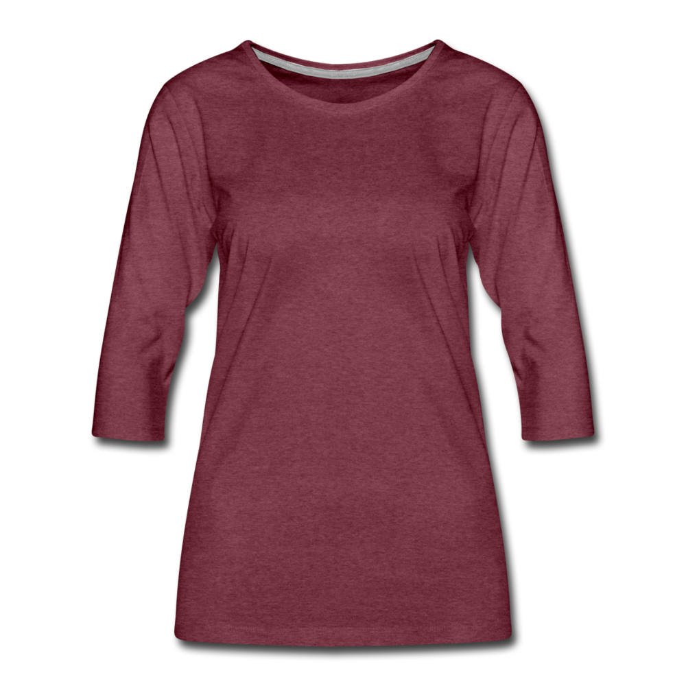 Women's Premium 3/4-Sleeve T-Shirt - heather burgundy