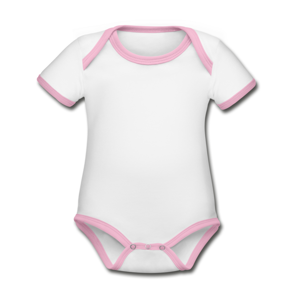 Organic Baby Contrasting Bodysuit - white/rose