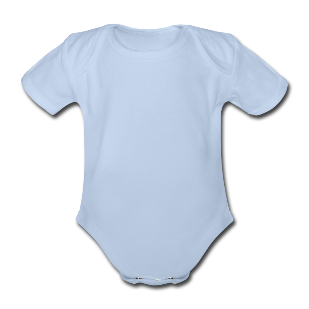Organic Short-sleeved Baby Bodysuit - sky