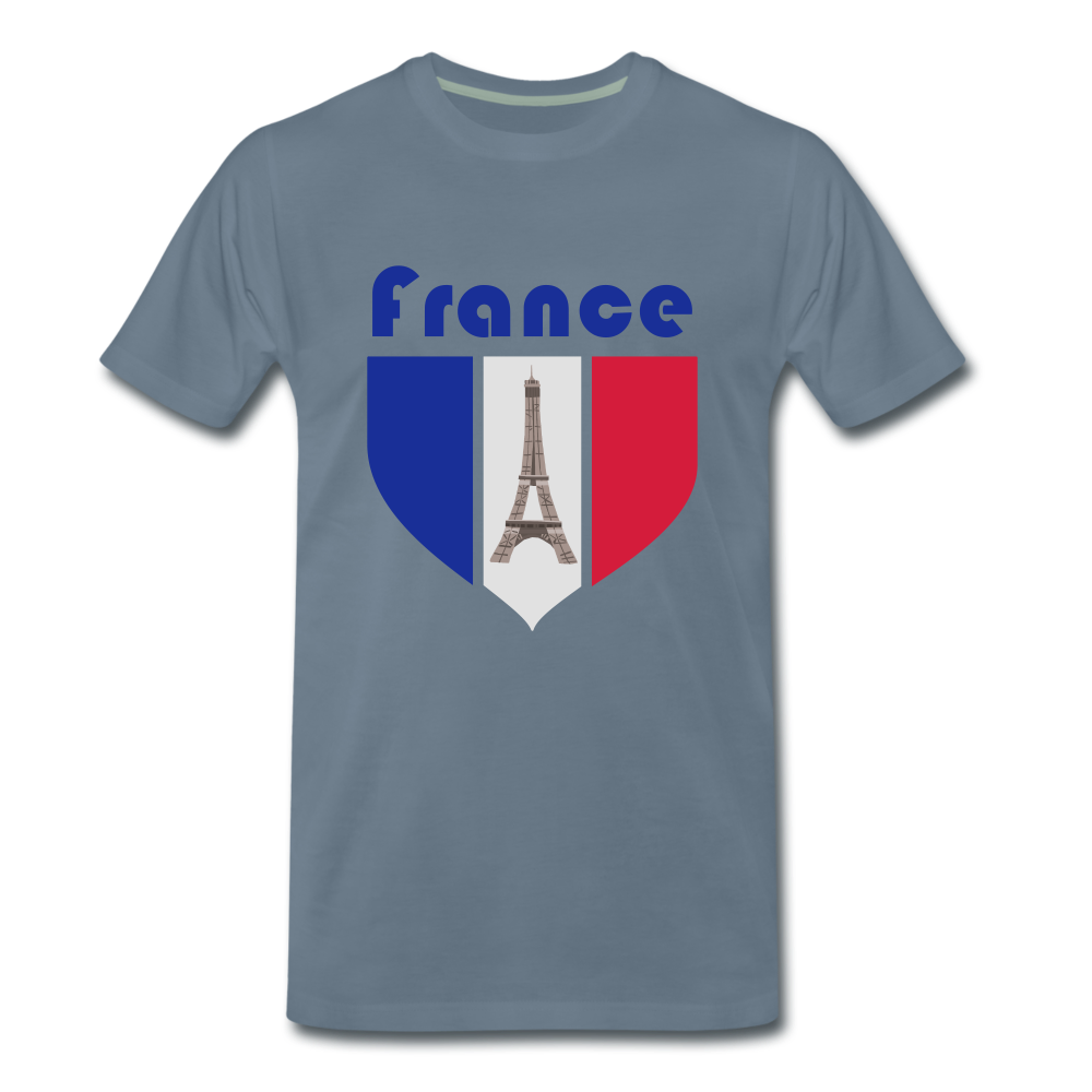 Männer Premium T-Shirt | France 🏆 - Blaugrau