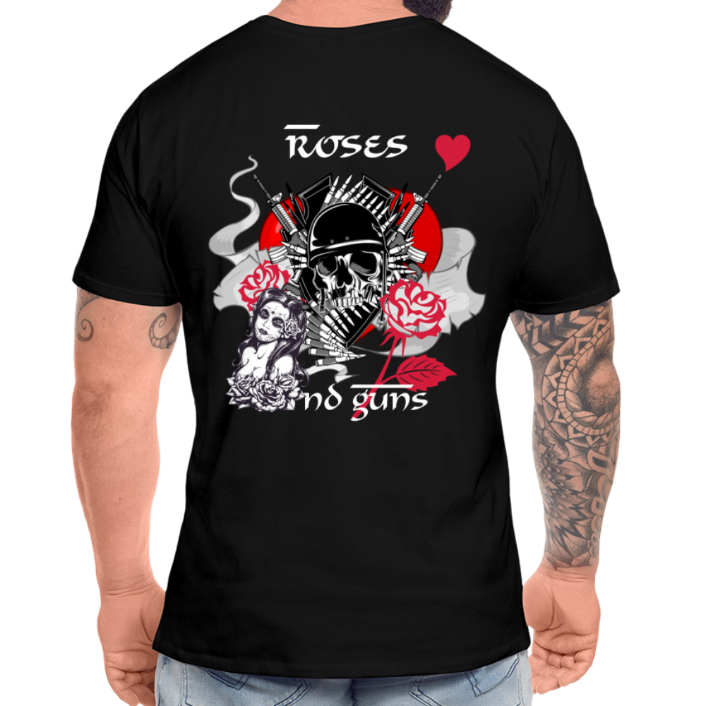 Männer Bio T-Shirt | ROSES nd guns 🏆 - Schwarz