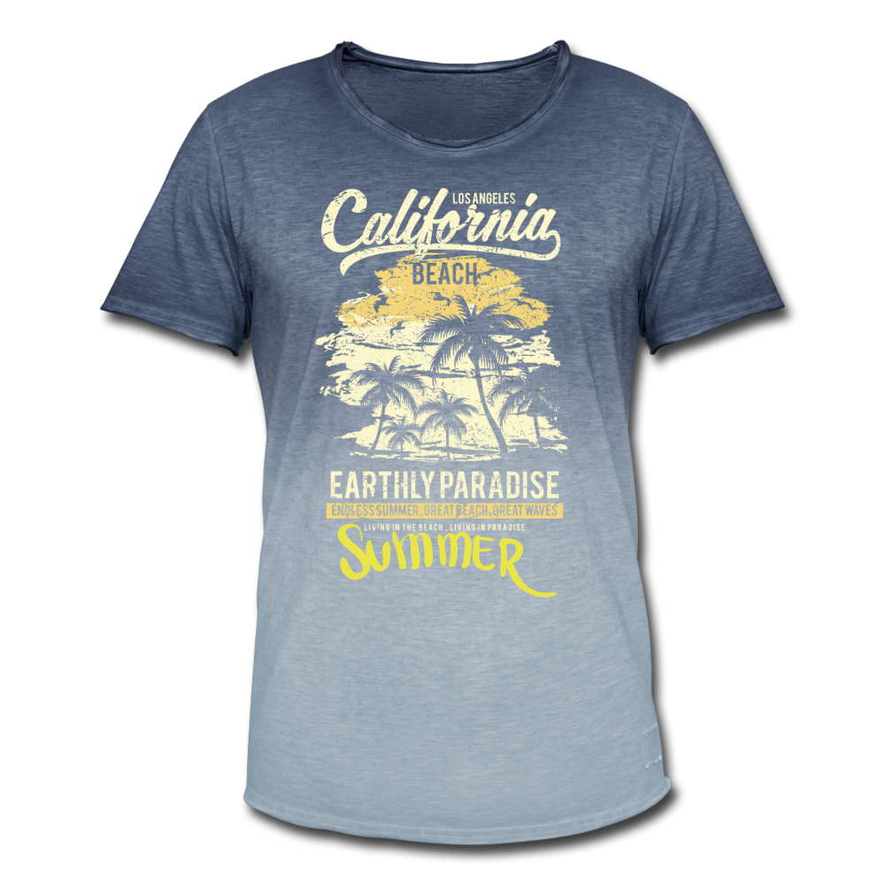 T-Shirt | California BEACH Summer 🏆 - Dip Dye Blau