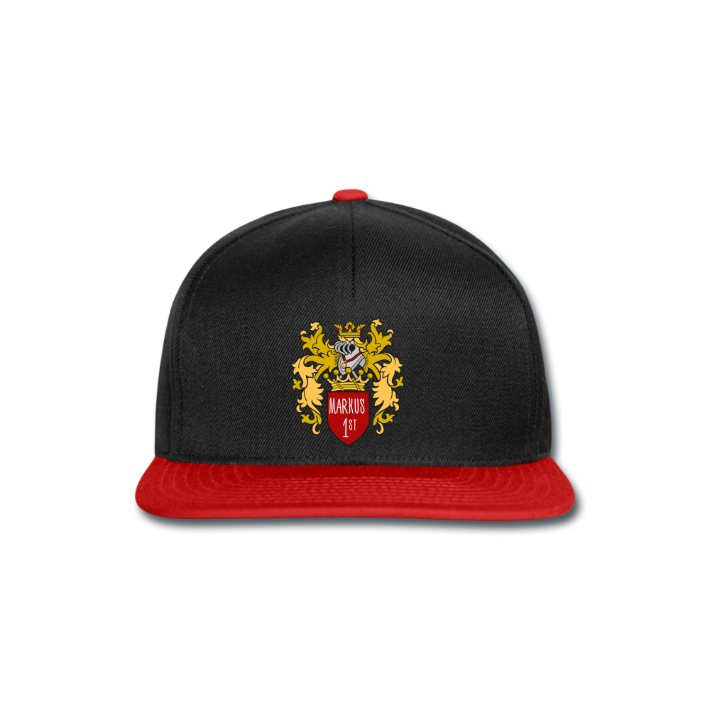 Snapback Cap | KING mit deinem Namen personalisierbar 🏆 - Schwarz/Rot