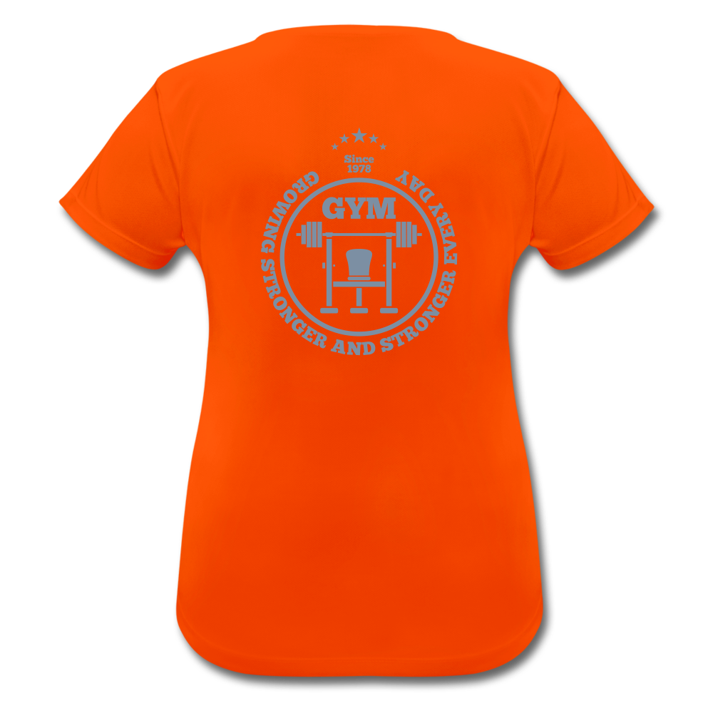 T-Shirt Just Cool Neoteric™ | every day stronger - silver gloss - Neonorange