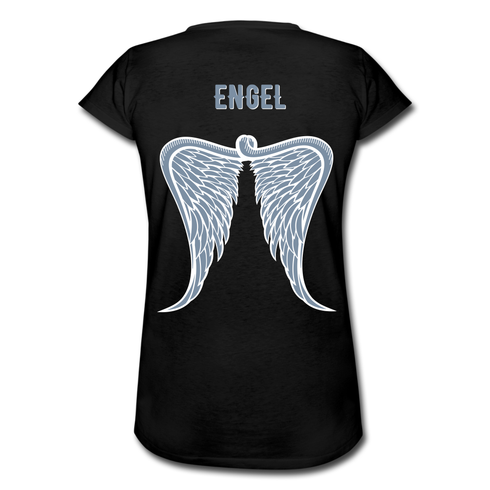 Angel Wings Silber - Vintage T-Shirt (w) Partnerlook - Schwarz