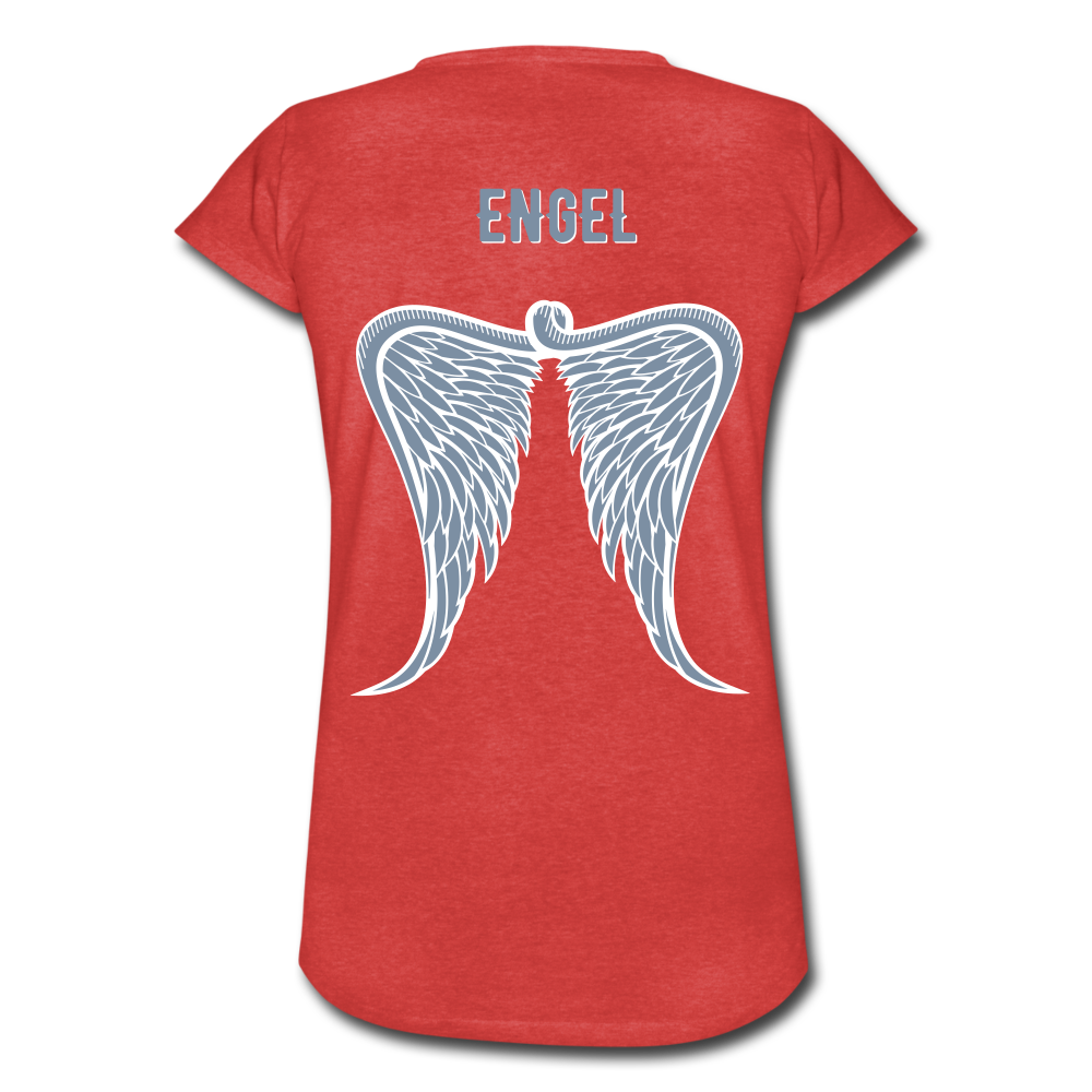 Angel Wings Silber - Vintage T-Shirt (w) Partnerlook - Rot meliert