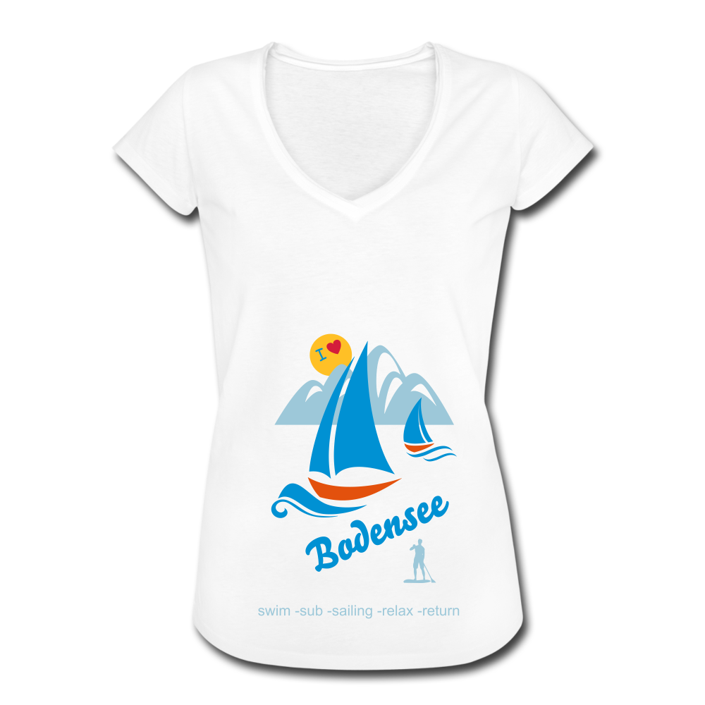 Bodensee - destroyed look T-Shirt women 🏆 Bestseller - Weiß