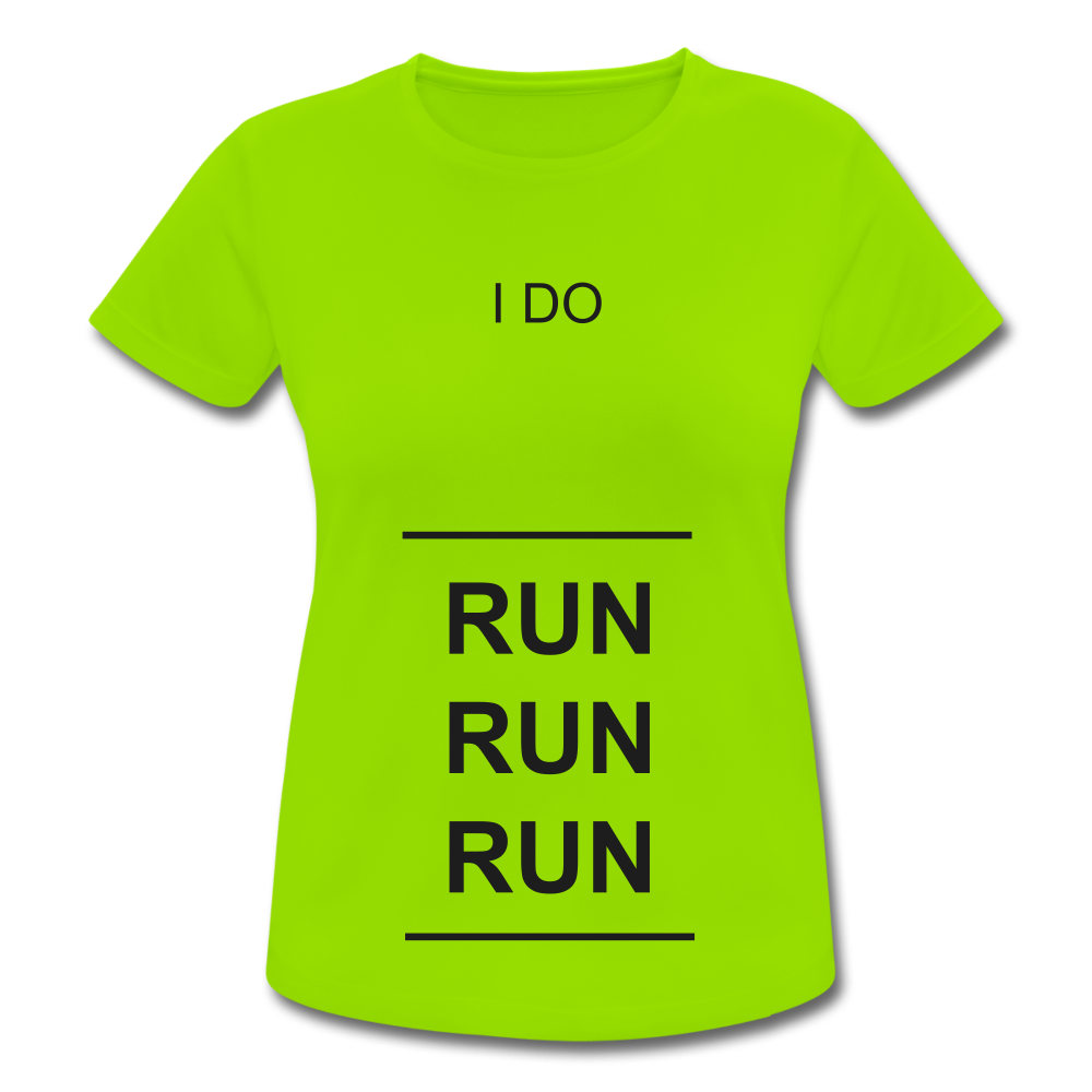 RUN RUN RUN Lauf-Shirt atmungsaktiv - Neongrün