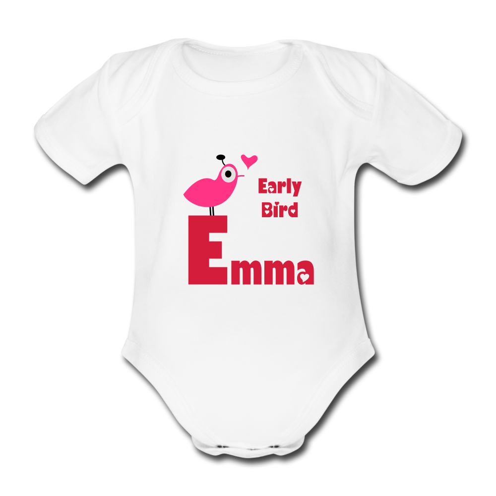 Emma - Baby Bio-Kurzarm-Body - Weiß
