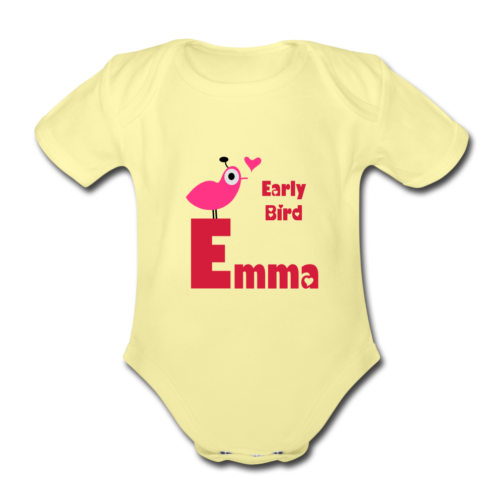 Emma - Baby Bio-Kurzarm-Body - Hellgelb