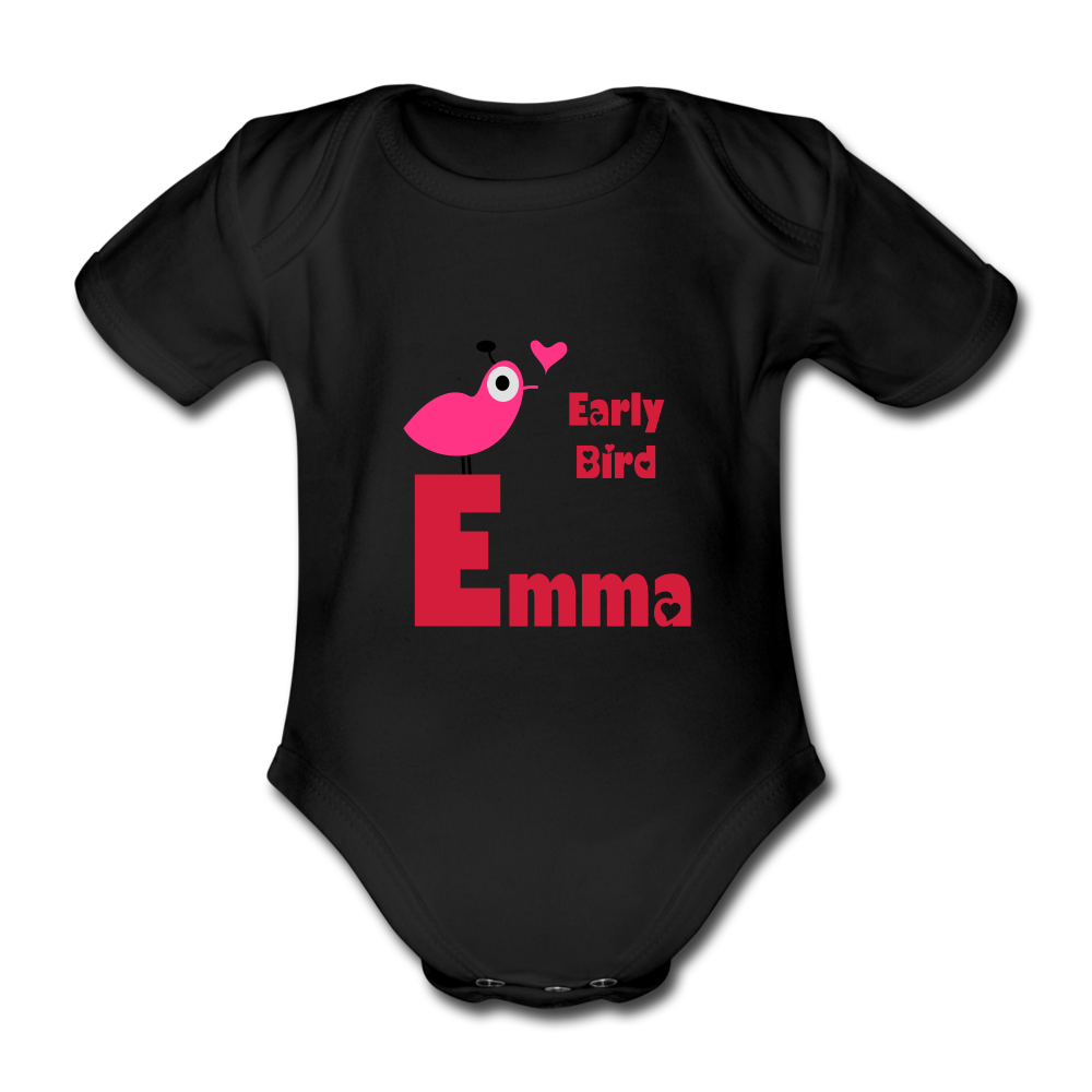 Emma - Baby Bio-Kurzarm-Body - Schwarz