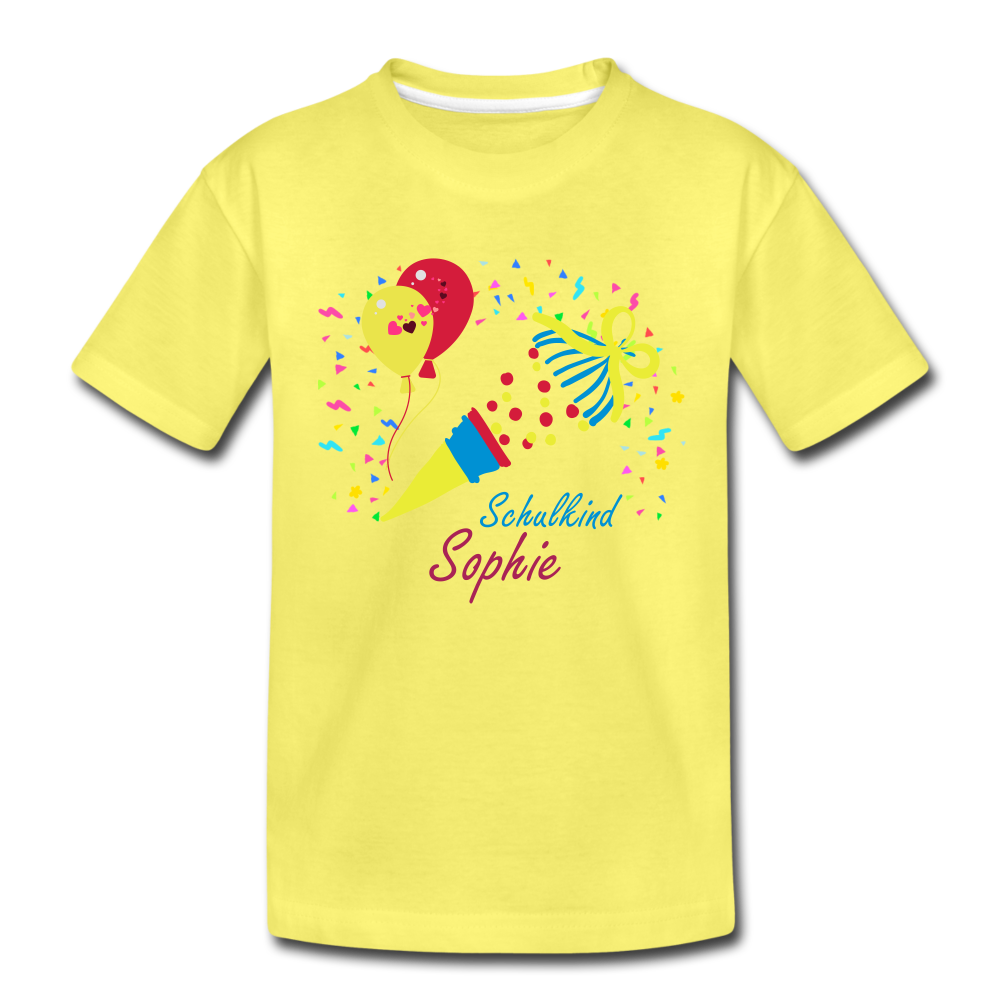Schulkind Sophie - Premium T-Shirt - Gelb