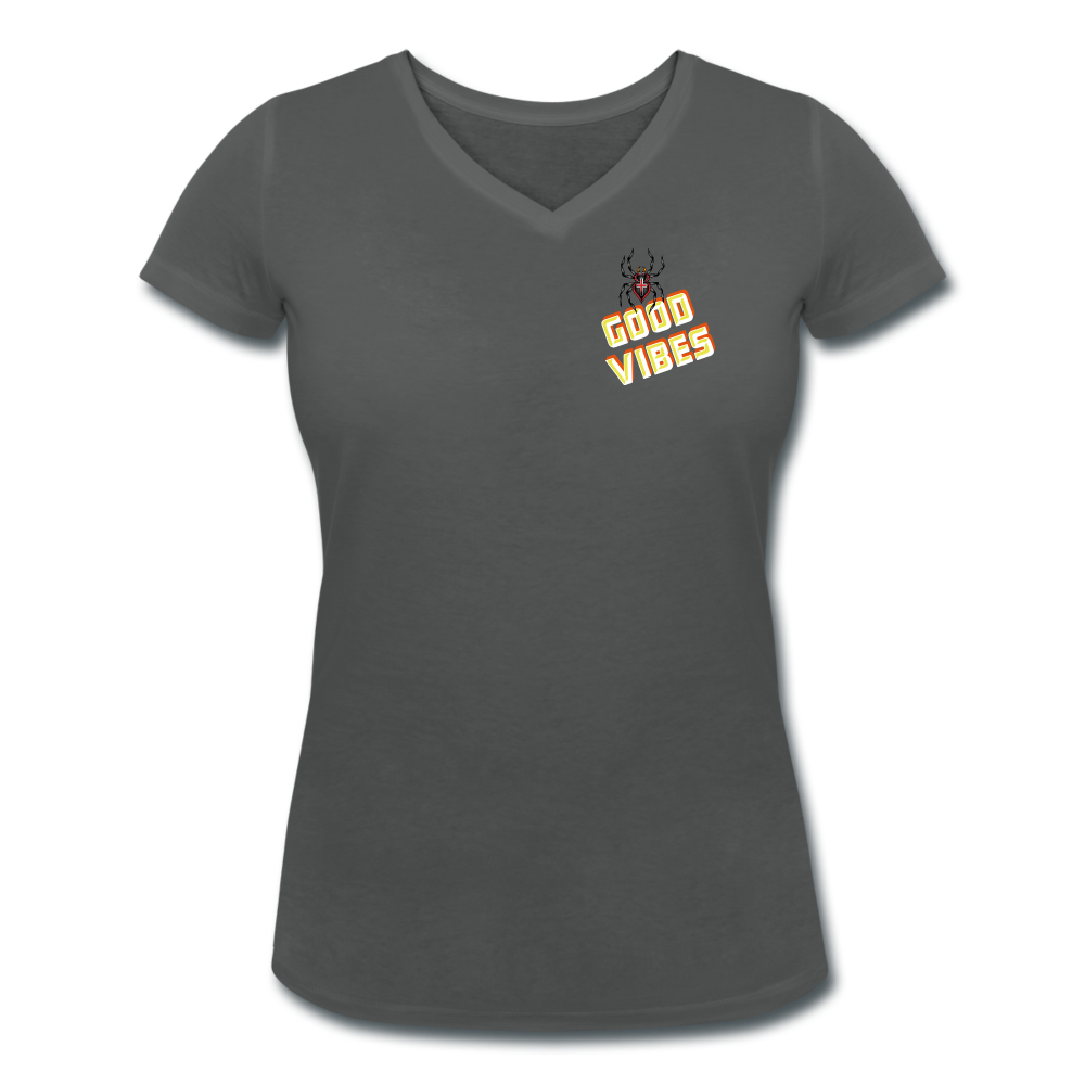 GOOD VIBES - Bio-T-Shirt mit V-Ausschnitt - Anthrazit
