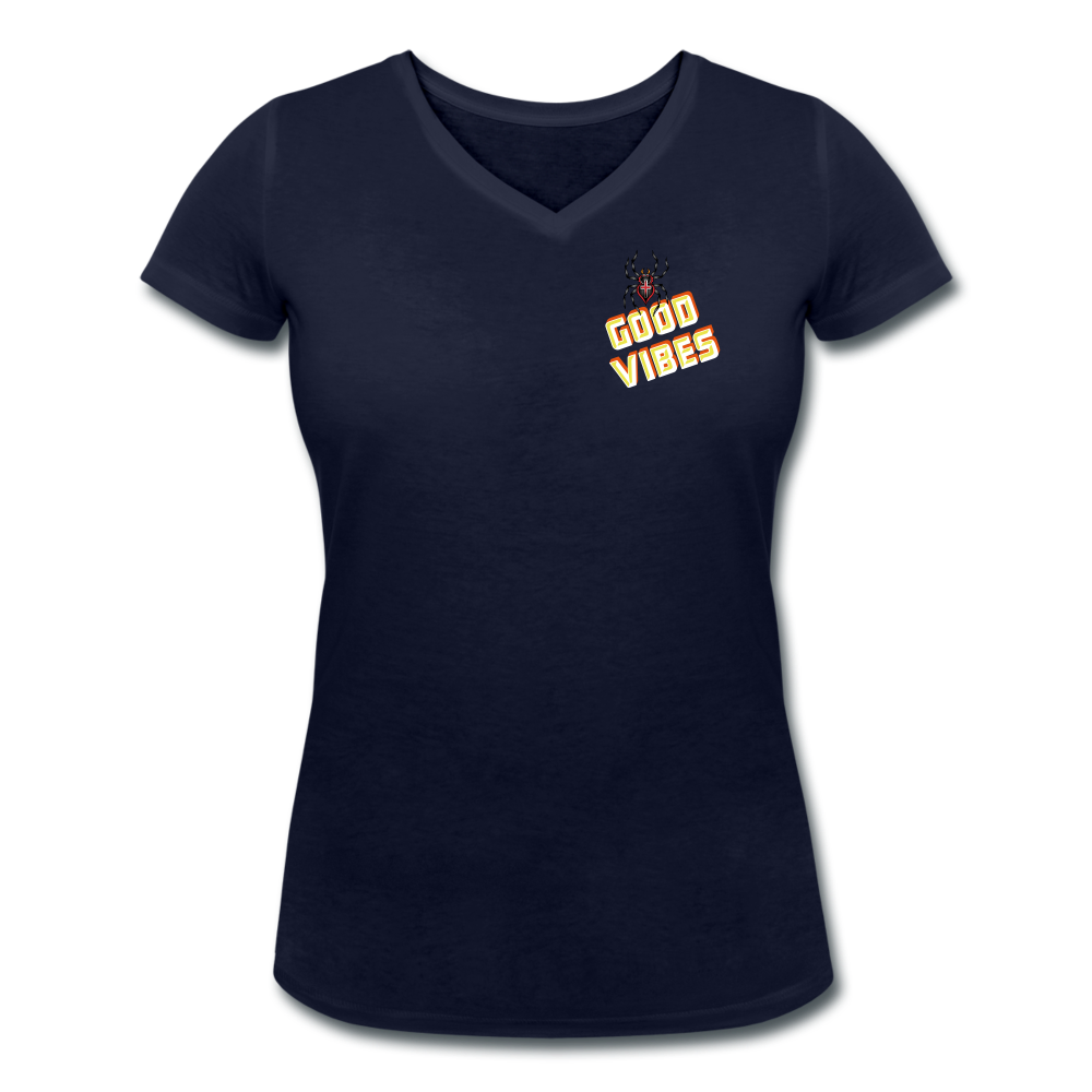 GOOD VIBES - Bio-T-Shirt mit V-Ausschnitt - Navy