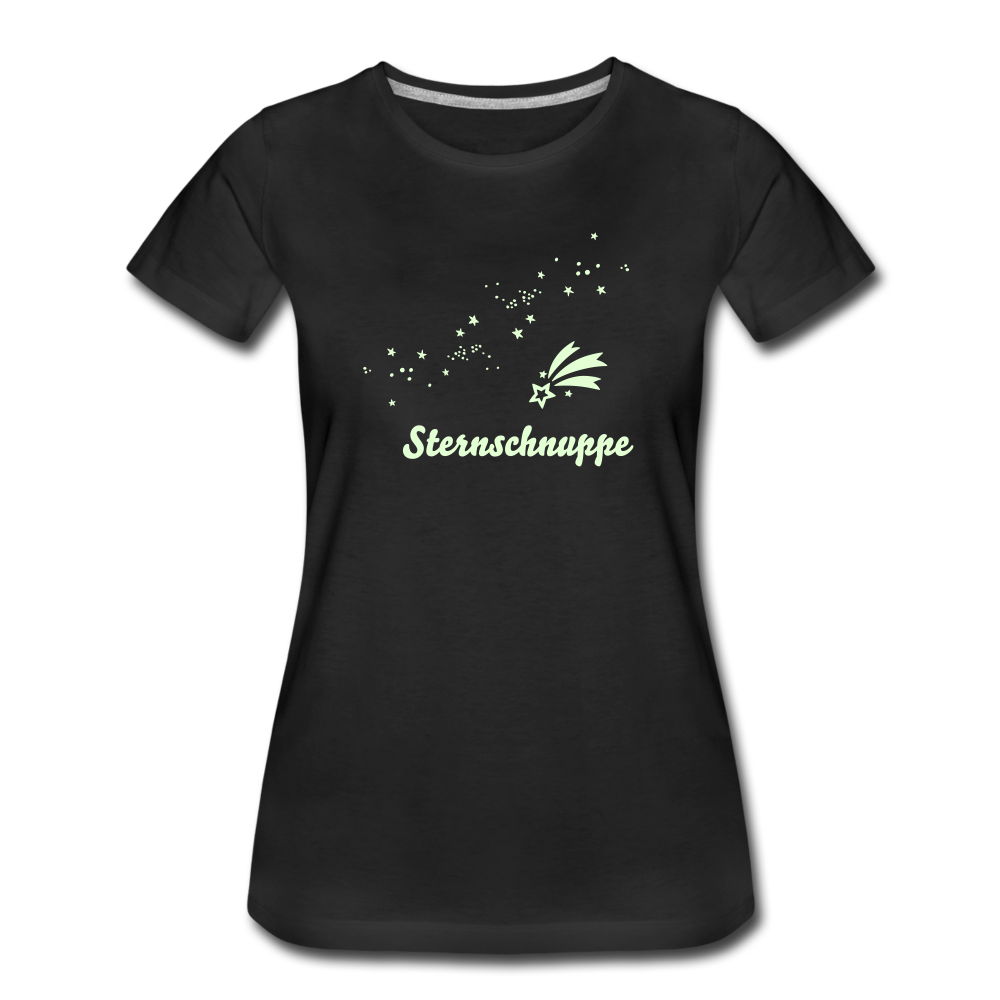 Sternschnuppe T-Shirt - leuchtet im Dunklen - Schwarz