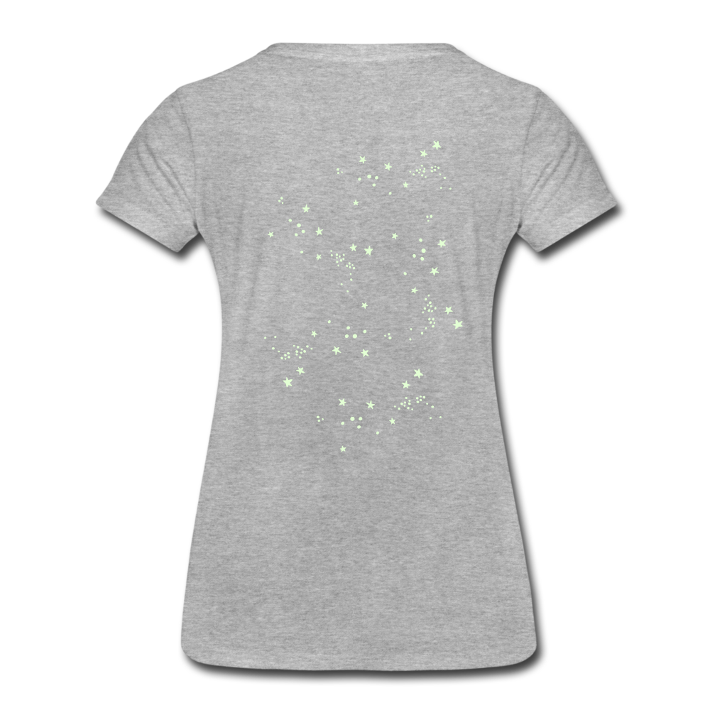Sternschnuppe T-Shirt - leuchtet im Dunklen - Grau meliert