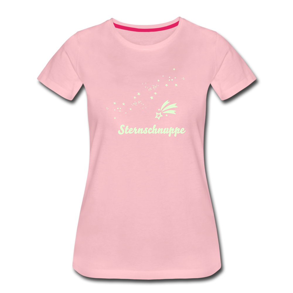 Sternschnuppe T-Shirt - leuchtet im Dunklen - Hellrosa