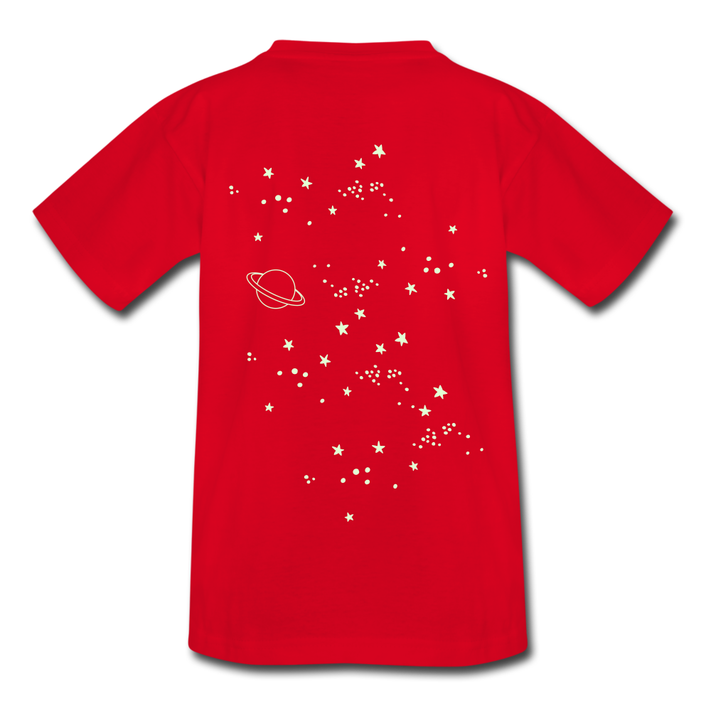 Sternschnuppern - Teenager T-Shirt - leuchtet im Dunklen - Rot