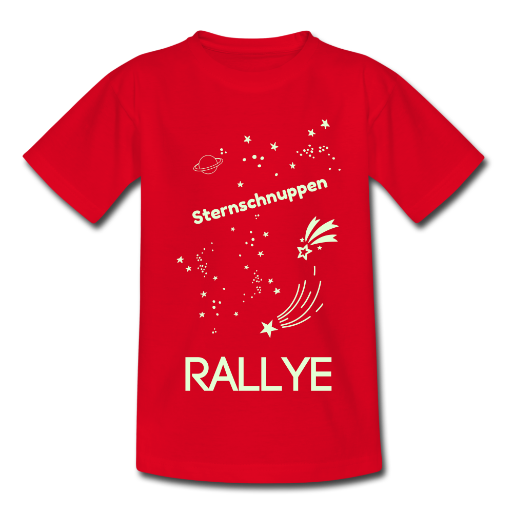 Sternschnuppen RALLYE - T-Shirt - leuchtet in Dunklen - Rot