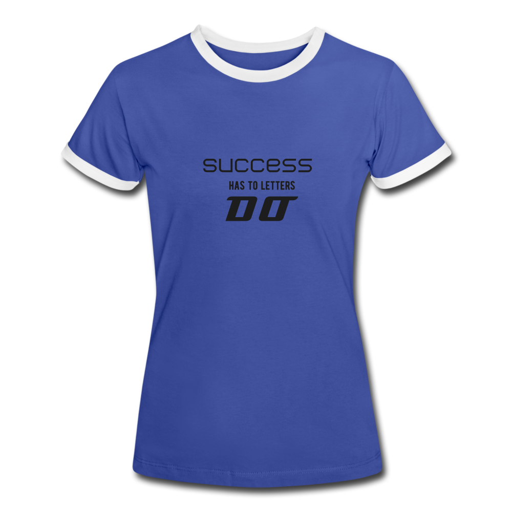 Success Frauen Kontrast-T-Shirt - Blau/Weiß