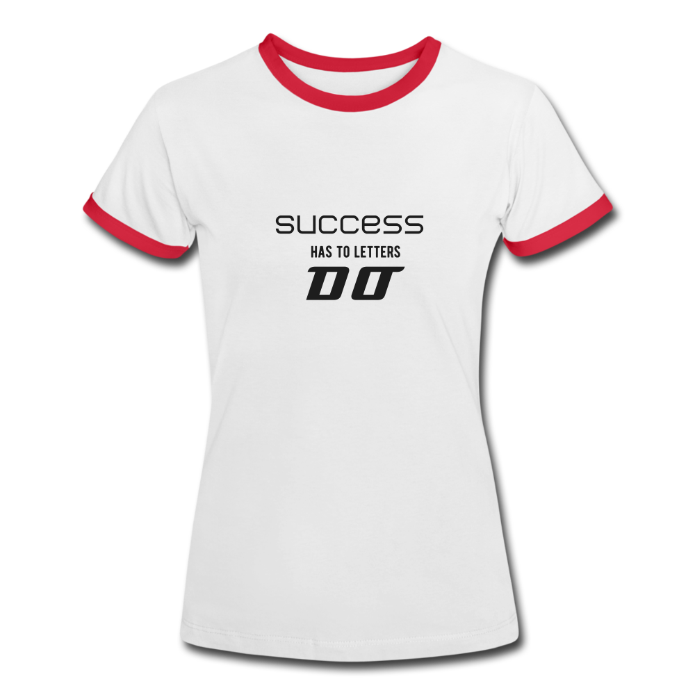 Success Frauen Kontrast-T-Shirt - Weiß/Rot