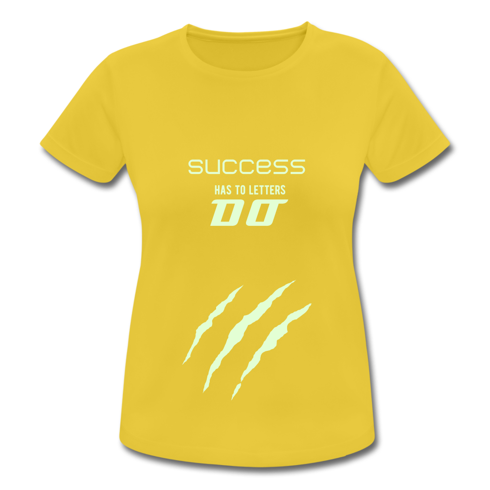 Women Sport Shirt atmungsaktiv & reflektierend - Sonnengelb