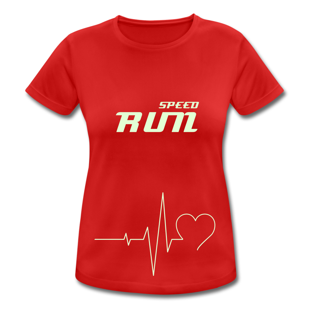 Frauen Sport-Shirt atmungsaktiv & leuchtend - Rot