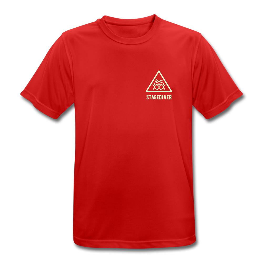 Männer Party-Shirt - "Stagediver" atmungsaktiv & leuchtend - Rot