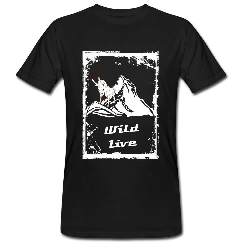 Wild Live - Männer Bio-T-Shirt - Schwarz