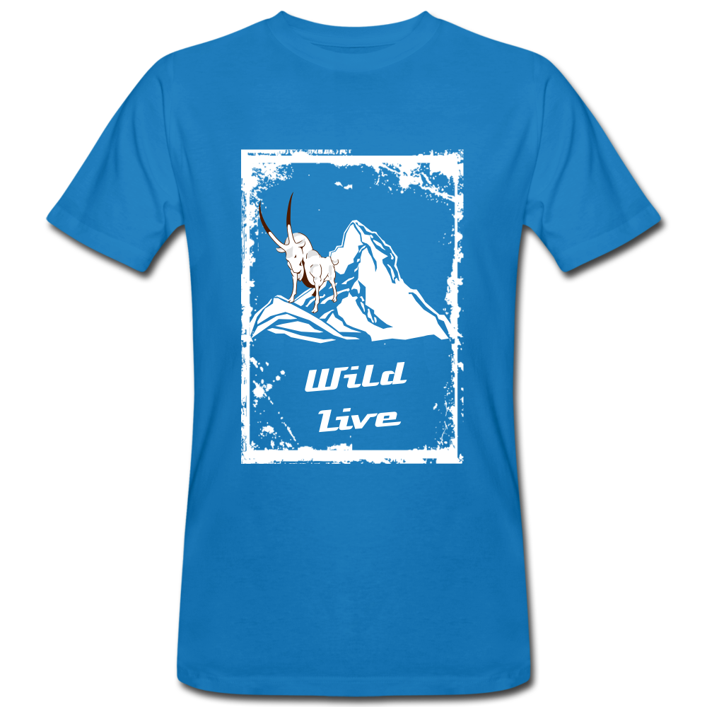 Wild Live - Männer Bio-T-Shirt - Pfauenblau