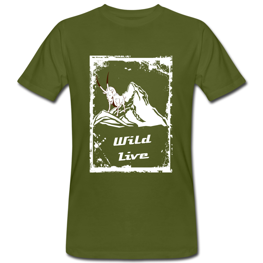 Wild Live - Männer Bio-T-Shirt - Moosgrün