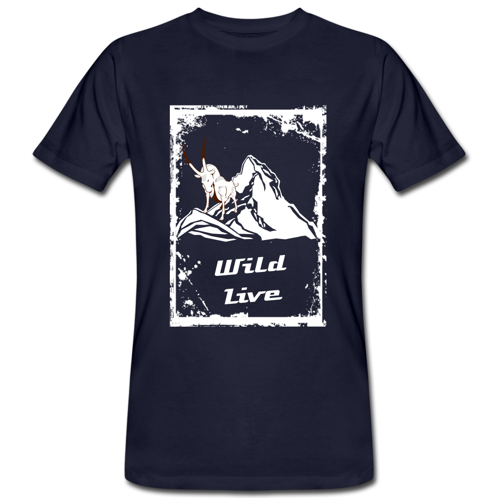 Wild Live - Männer Bio-T-Shirt - Navy