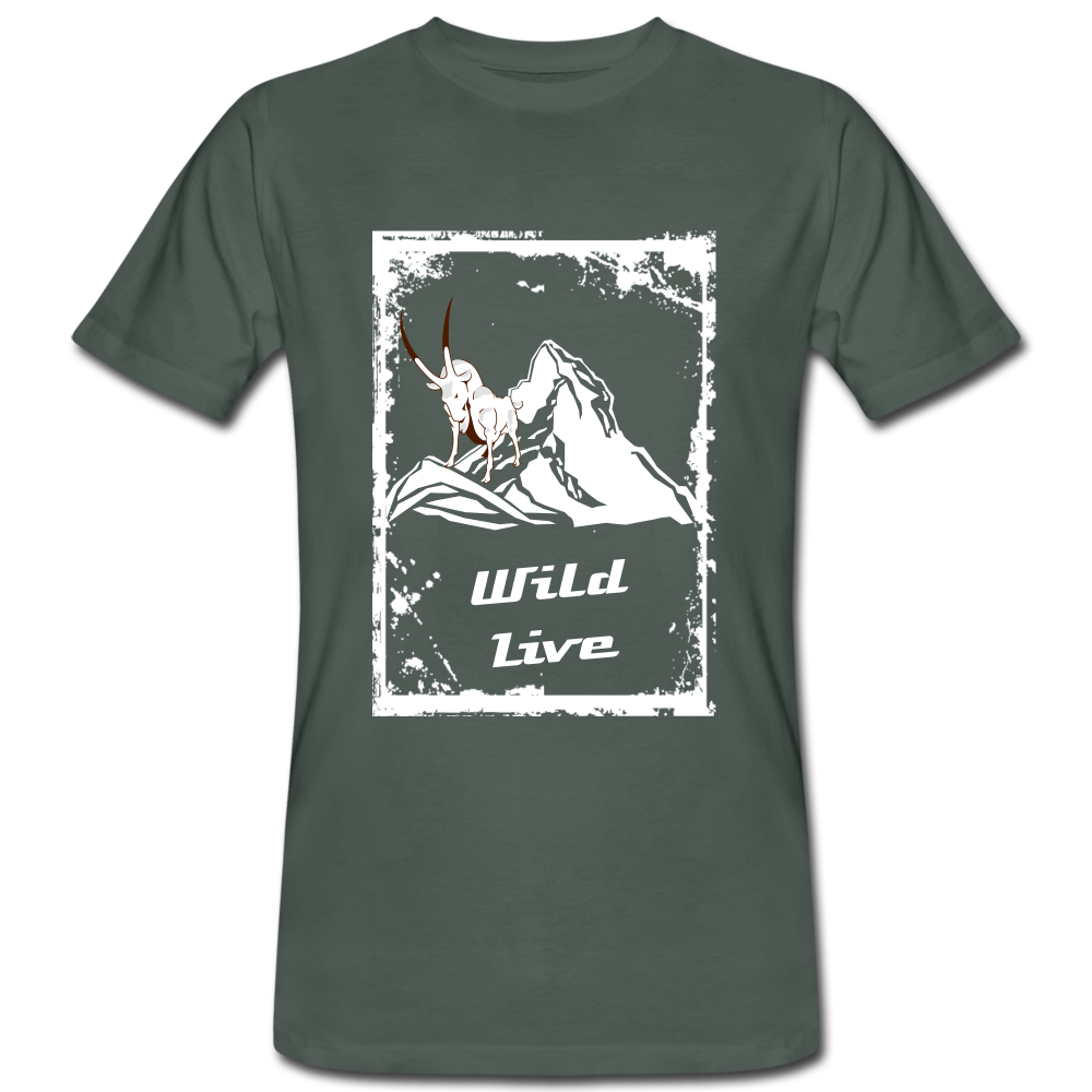 Wild Live - Männer Bio-T-Shirt - Graugrün