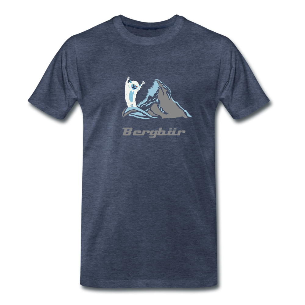 Bergbär - Männer Premium T-Shirt - Blau meliert