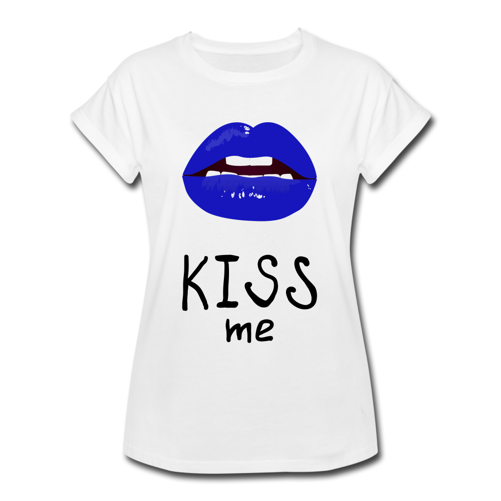 Kiss me - Frauen T-Shirt lässig - Weiß