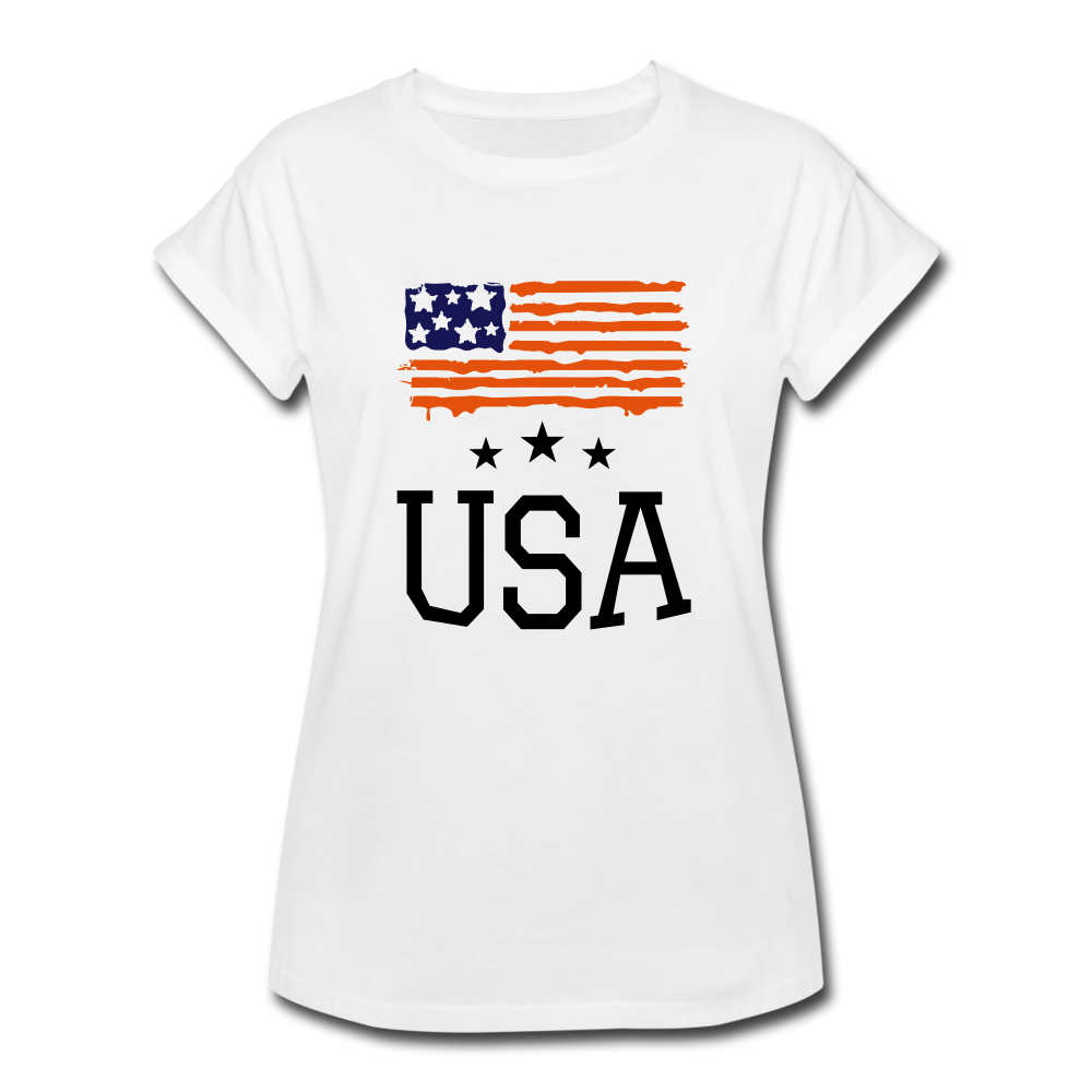 USA - Frauen Oversize T-Shirt - Weiß